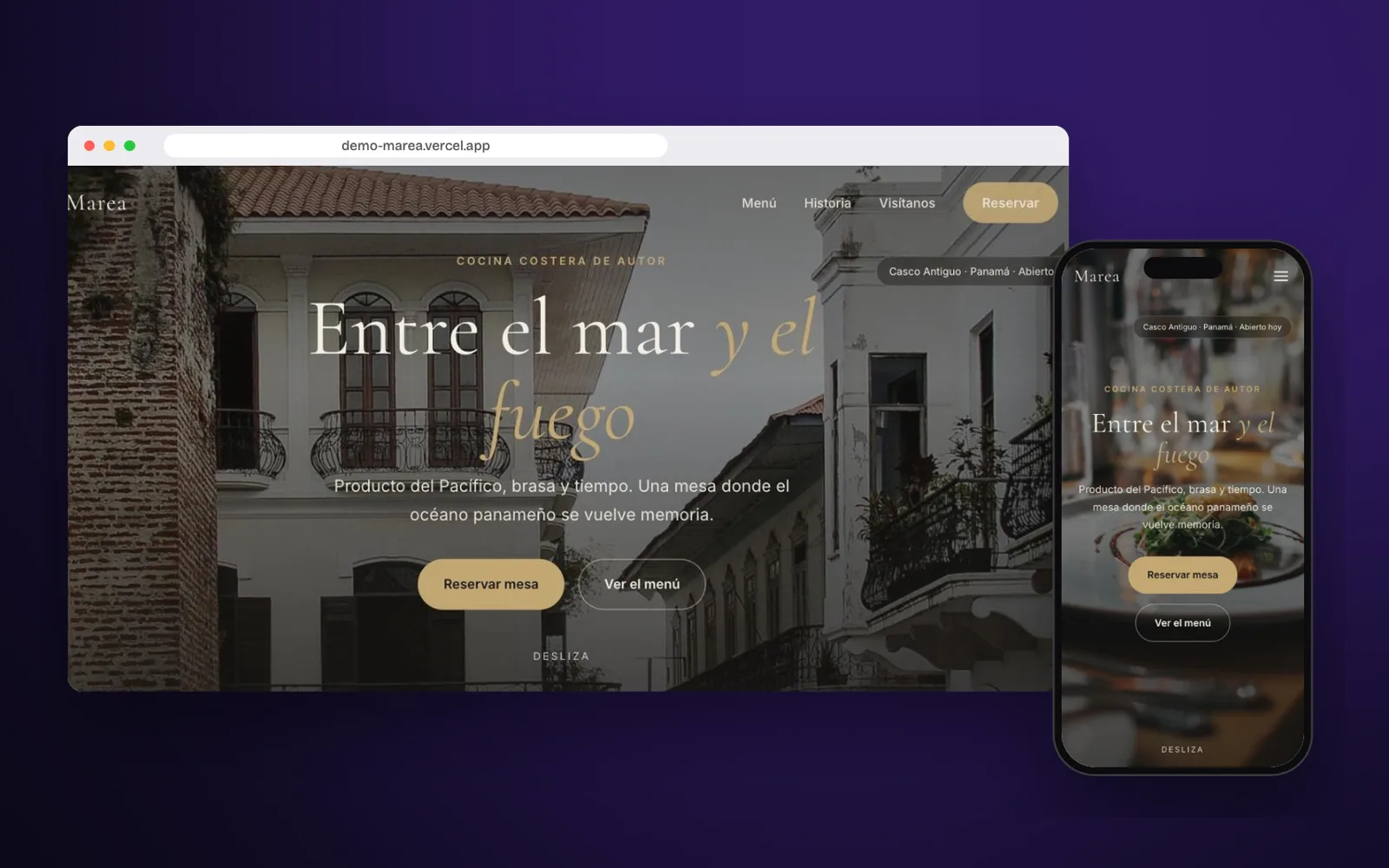 Marea · restaurante costero de autor